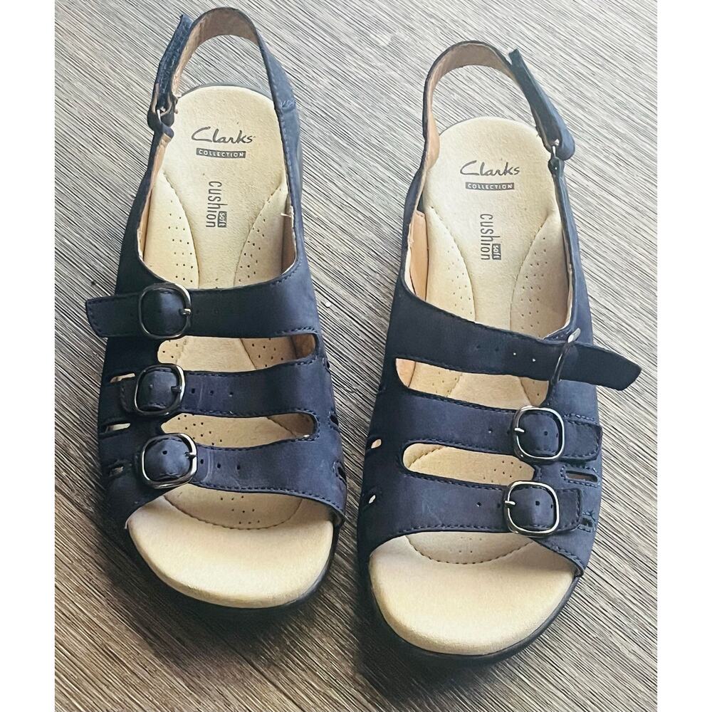 Clarks Dark Blue Sandals, Womens 8.5 Medium